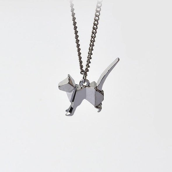 Origami Cat Necklace