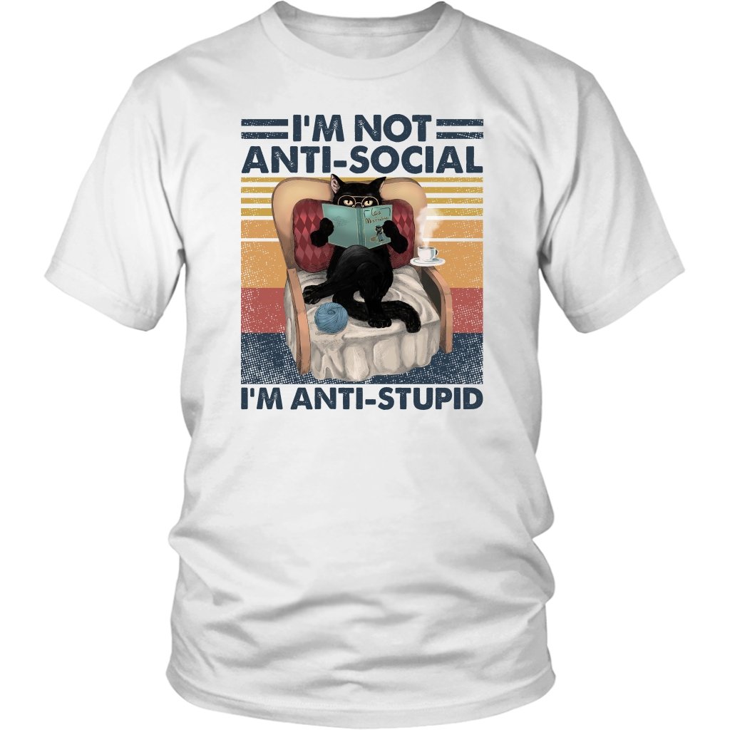 Funny Cat - I'm Not Antisocial, I'm Anti-stupid - Cats Lover Kids